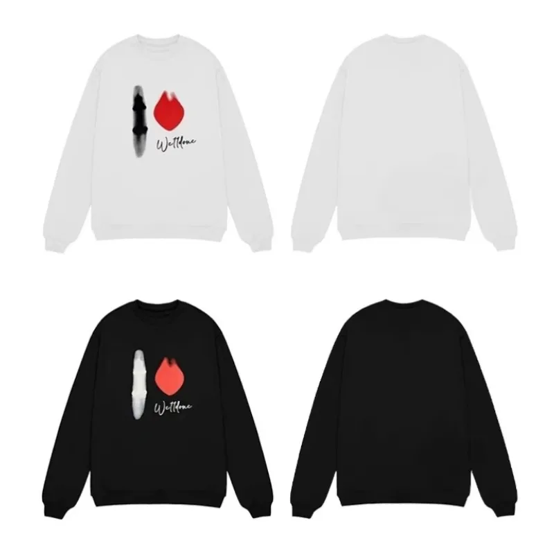 

WE11 Niche Round Neck Hoodie Trend American Loose Autumn New Top Long Sleeved Couple Style Casual Hooded Clothings Unisex