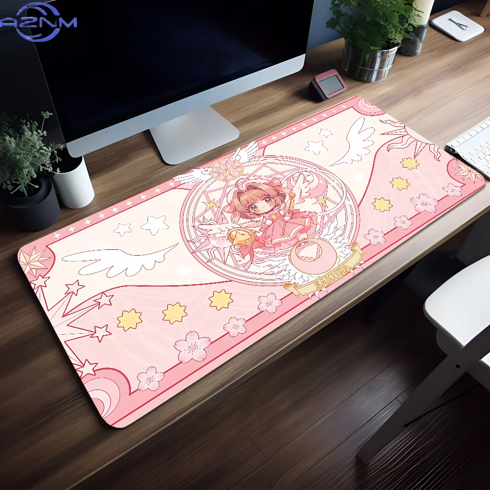 HD Printing Cute Mouse Anime Girl Pad MousePad Non-slip Lockedge Office Student Gaming Large Cardcaptor Writing Pink Pad Cushion