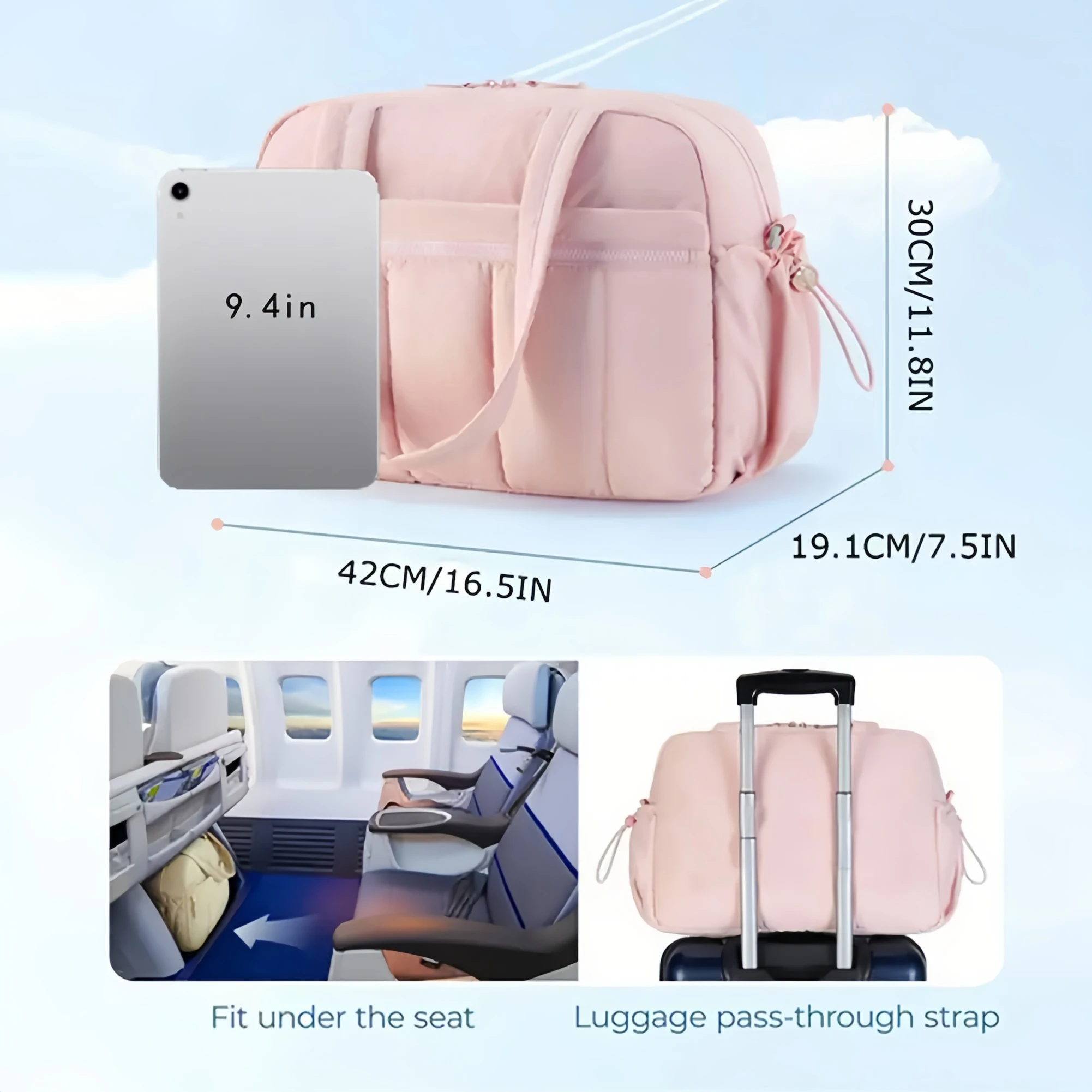 حقيبة سفر قابلة للتوسيع - حقيبة رياضية محمولة بحجرة أحذية كبيرة الحجم أنيقة قابلة للطي خفيفة الوزن #3