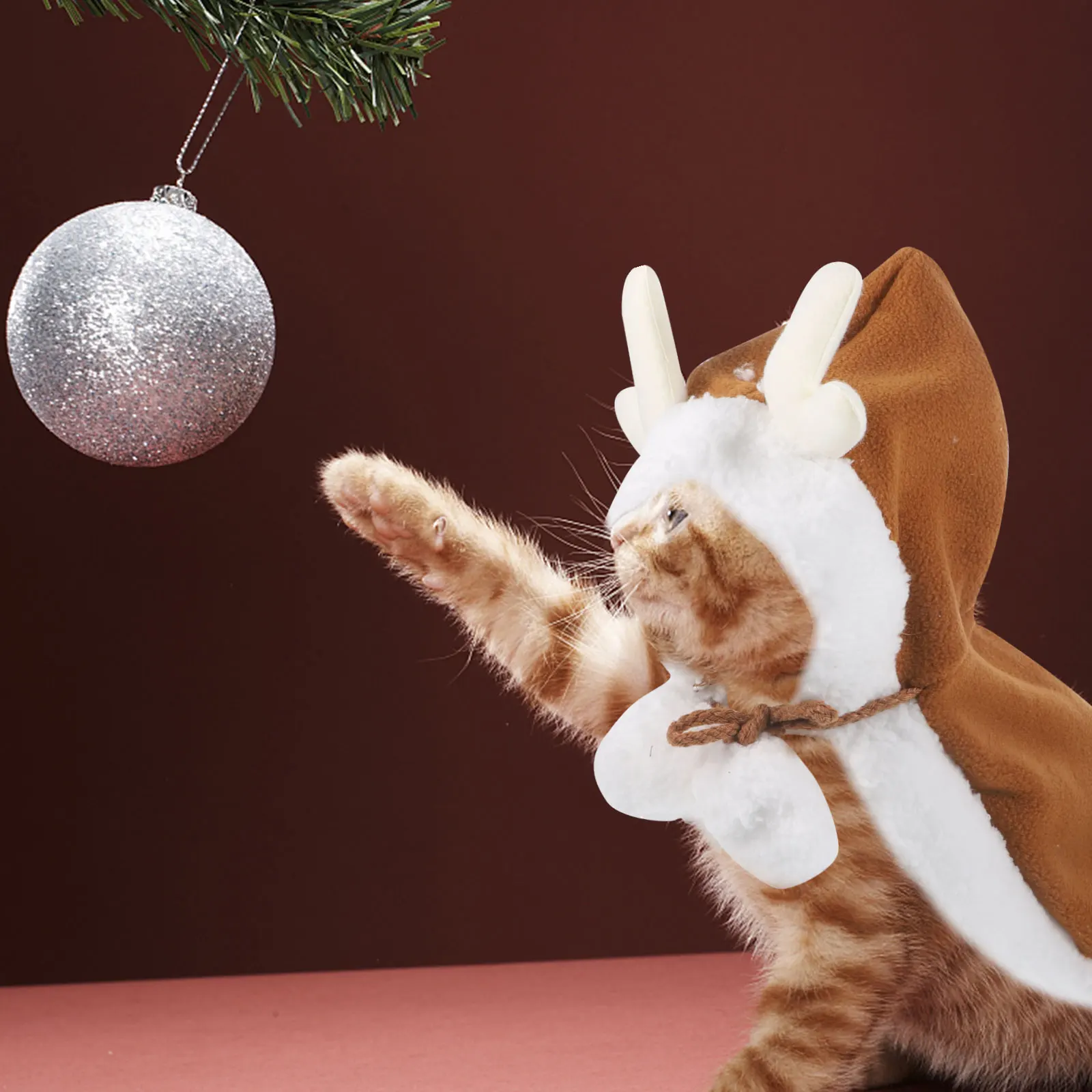 

Pet Cloak Cat Clothes Xmas Red Snowflake S Festival Dog Cape Comfortable Costume Accessories Halloween Outdoor