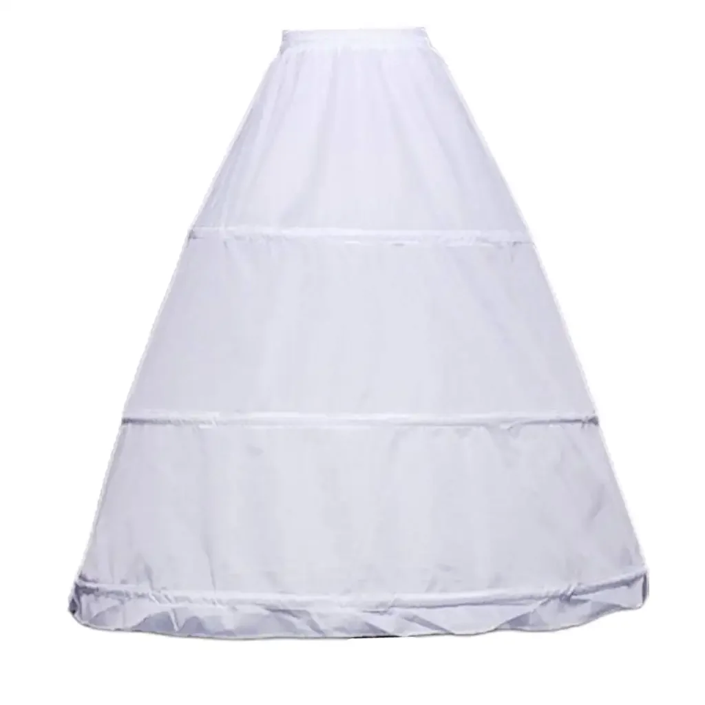 

Women 3 Hoops A-Line Petticoat Adjustable Drawstring Waist Wedding Bridal Dress Crinoline Single Layer Ball Gown Underskirt