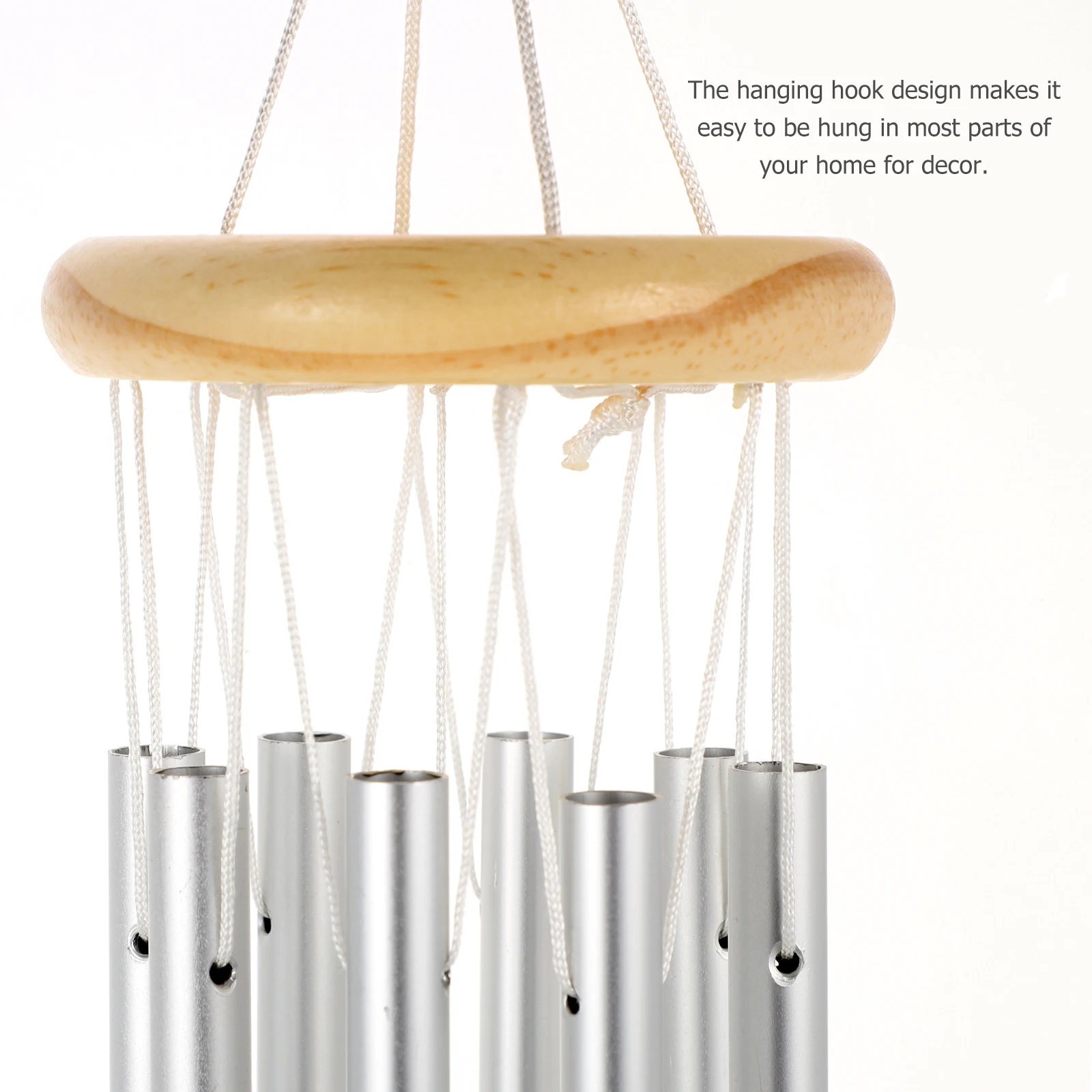 

8 Metal Wooden Wind Chime Durable Rustproof Indoor Outdoor Decor Patio Decoration Memorial Bell naments