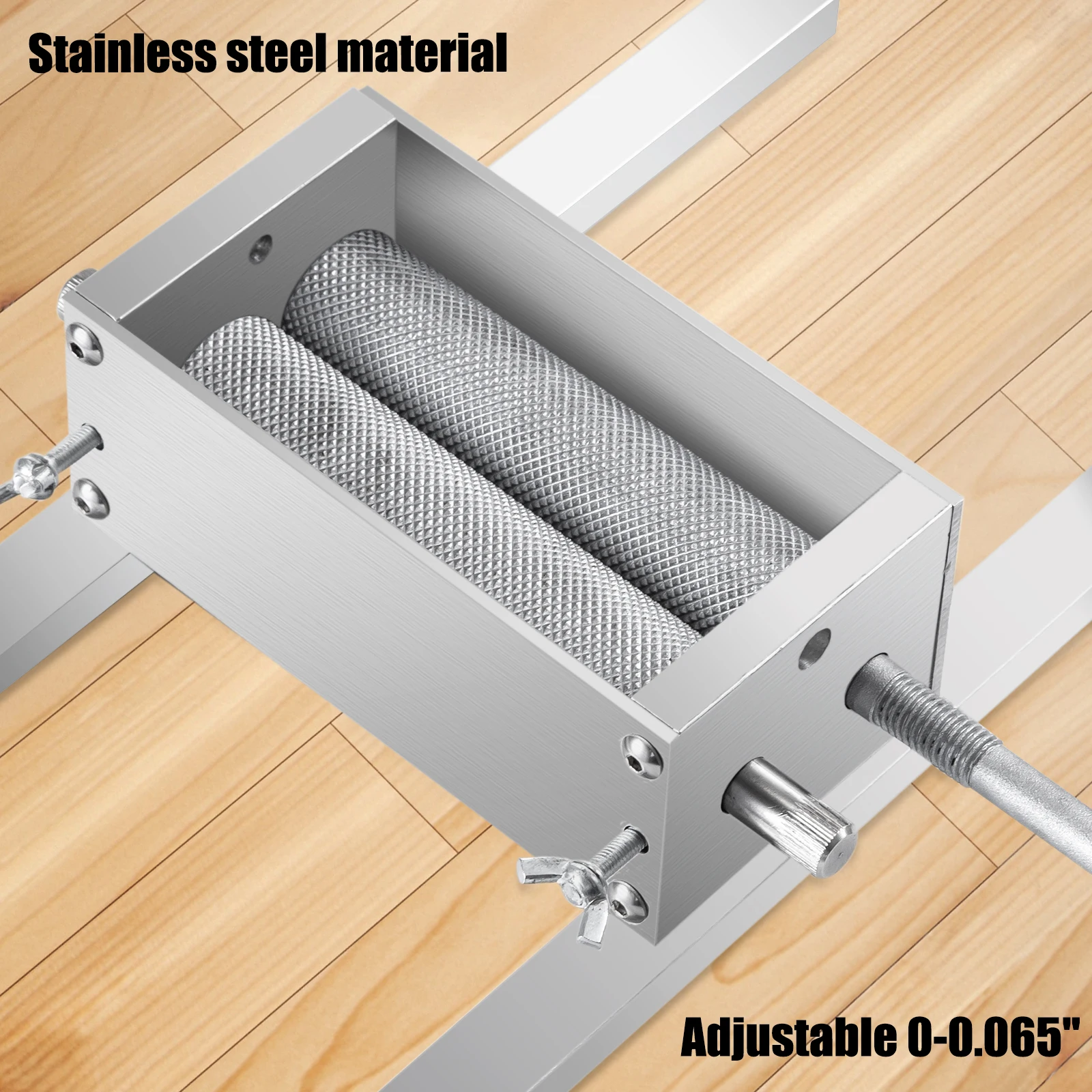 VEVOR 2-Con Lăn Lúa Mạch Máy Bào Bằng Tay Cối Xay Ngũ Cốc Máy Xay Nghiền Với 5KG/11LBS Phễu Thép Không Gỉ Cho nghiền Nát Mạch Nha & Lúa Mì