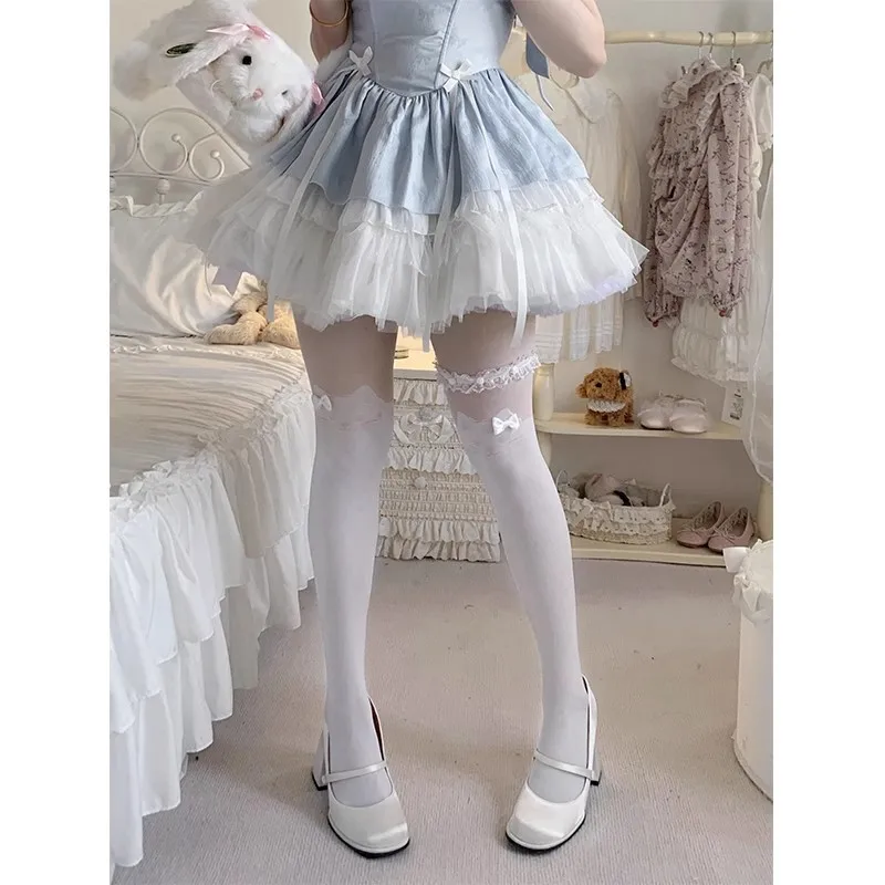 Japanse Schattig Meisje Kat Kousen Vrouwen Herfst & Lente Blote Been Magic JK Sokken Lolita Zomer Dunne Pseudo Tweedelige Panty