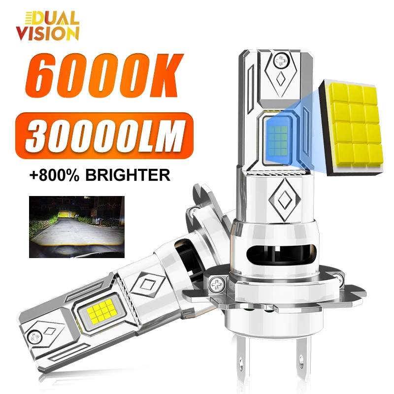 

Dualvision 2 шт. H7 светодиодные фонари 120 Вт 30000LM CANBUS Беспроводной мини-светодиодный супер яркий 9084 CSP чипы Turbo Автоматические противотуманные лампы с вентилятором