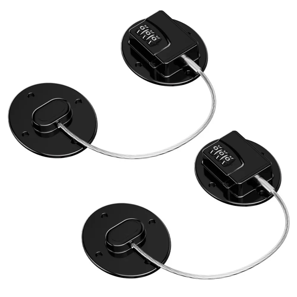 

2Pcs 3-digit Baby Safety Password Lock Multi-Functional Anti-Pinch Hand Cabinet Fridge Door Lock Strong Fix No Punching