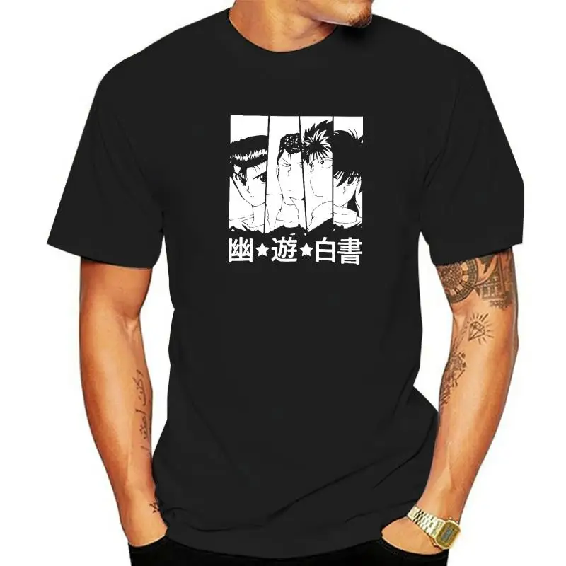 Anime Manga Yu Yu Hakusho Tshirt Short Sleeves Pure Cotton Yusuke Urameshi Tee Kazuma Kuwabara T-Shirt Kurama Shirts Hiei Tops