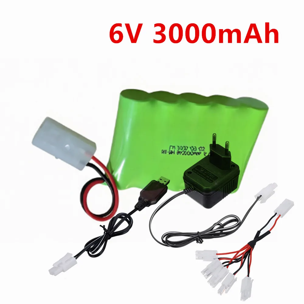 5*AA NiMH 6V 3000mAh Rechargeable Battery / 6V USB Charger For RC Toys Cars Robots Tank Gun Boats