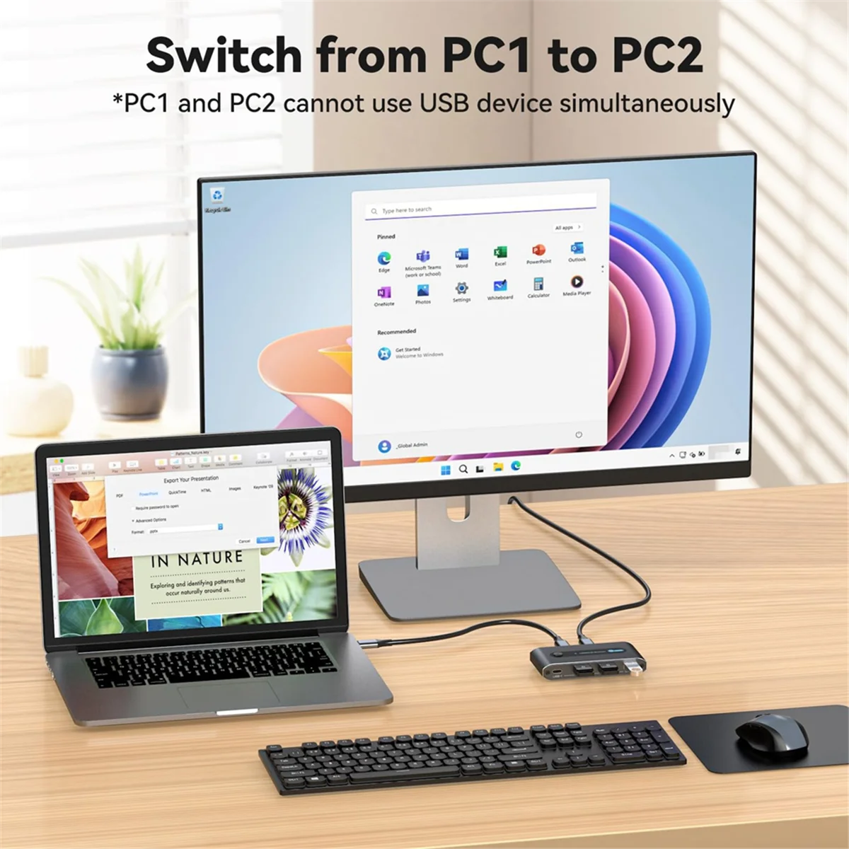

SVFE-g10Gbps USB 3.2 Switch USB C Switch,4 Port USB Switcher for PC Laptop Share Keyboard Mouse Supports USB C