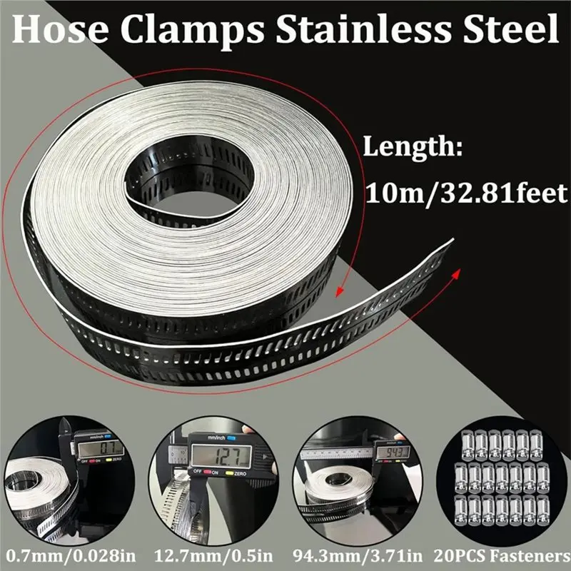 ABKP-Worm Gear Hose Clamps Stainless Steel, For Plumbing Auto Tube Duct Pipe Hose Clamp Assortment Kit, Band Fittings Strap