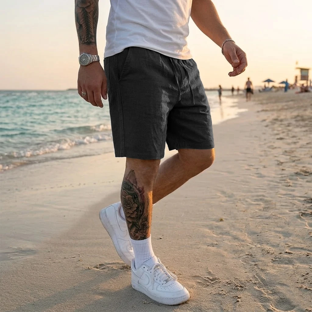 Thumbnail 2 - #15 Trending Mens Cotton Linen Summer Shorts Right Now