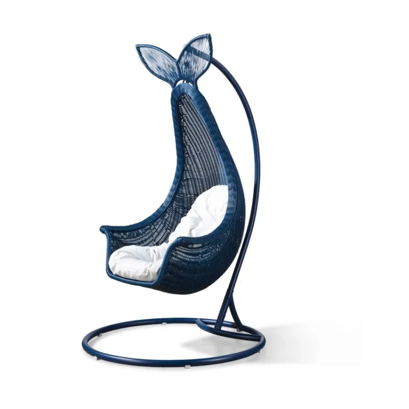 

Rattan casual rattan chairs hanging swing chairs in the garden on the terrace