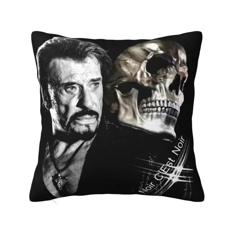 Modern Johnny Hallyday Cushion Cover 40*40 cm Soft France Rock Singer Throw Pillow Case Decoration Sofa Chair Pillowslip