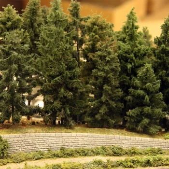 Modelo de árbol de pino de alambre de 10-28cm, micropaisaje, guerra, plataforma de mesa de arena, modelo de Sence, árbol, tren, ferrocarril, Material de decoración