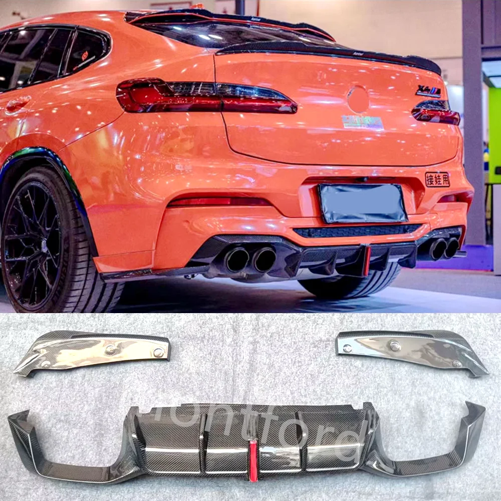 

Car Styling F98 X4M Carbon Fiber +Frp Material Rear Bumper Diffuser Splitter Spoiler for BMW G02 X4 Car Body Kit 2019 2020 2021