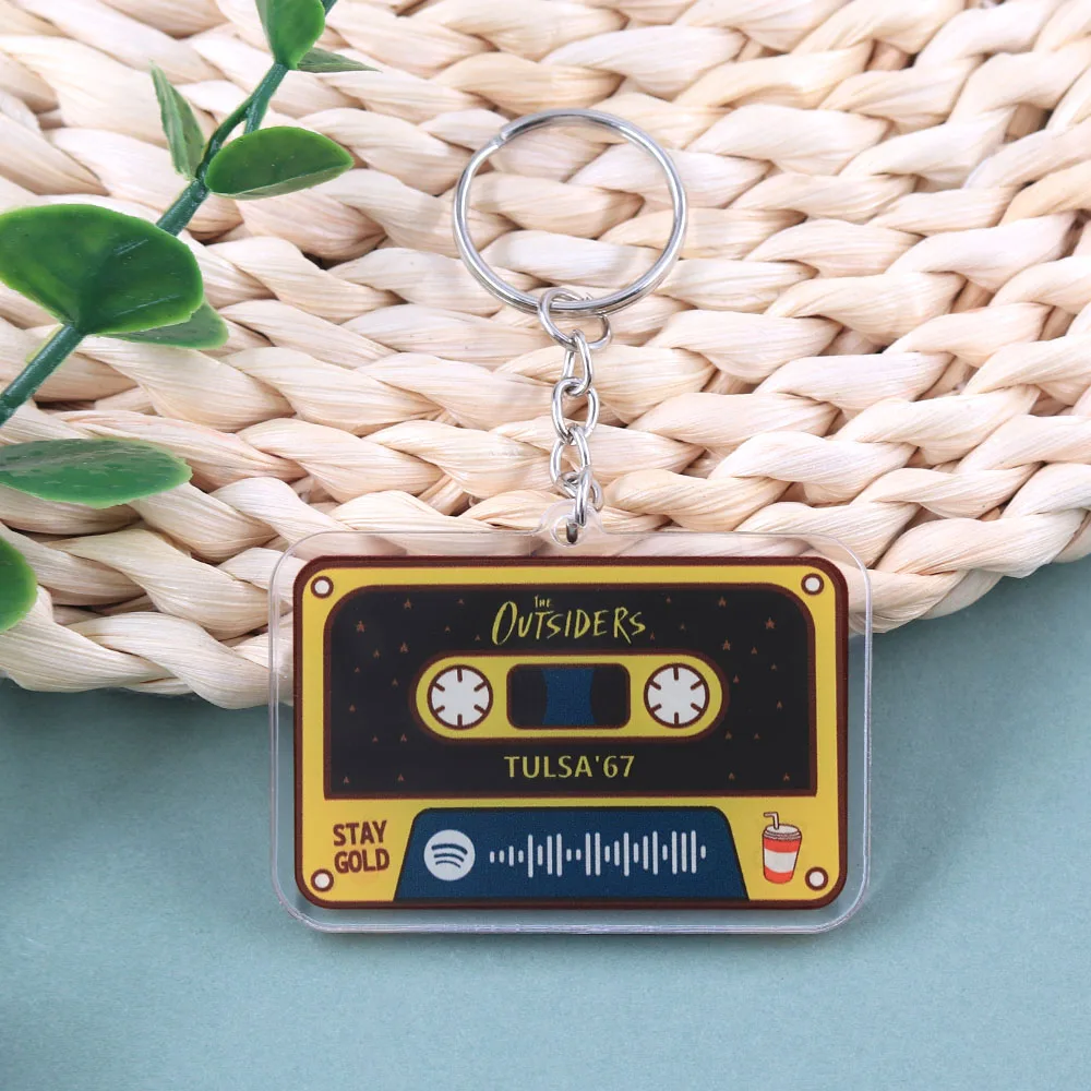 Stay Gold The Outsiders Acryl-Schlüsselanhänger Retro-Kassette Spotify-Code Schlüsselring Tulsa 67 Broadway Musical Merchandise Geschenk für Fans – Detail 8