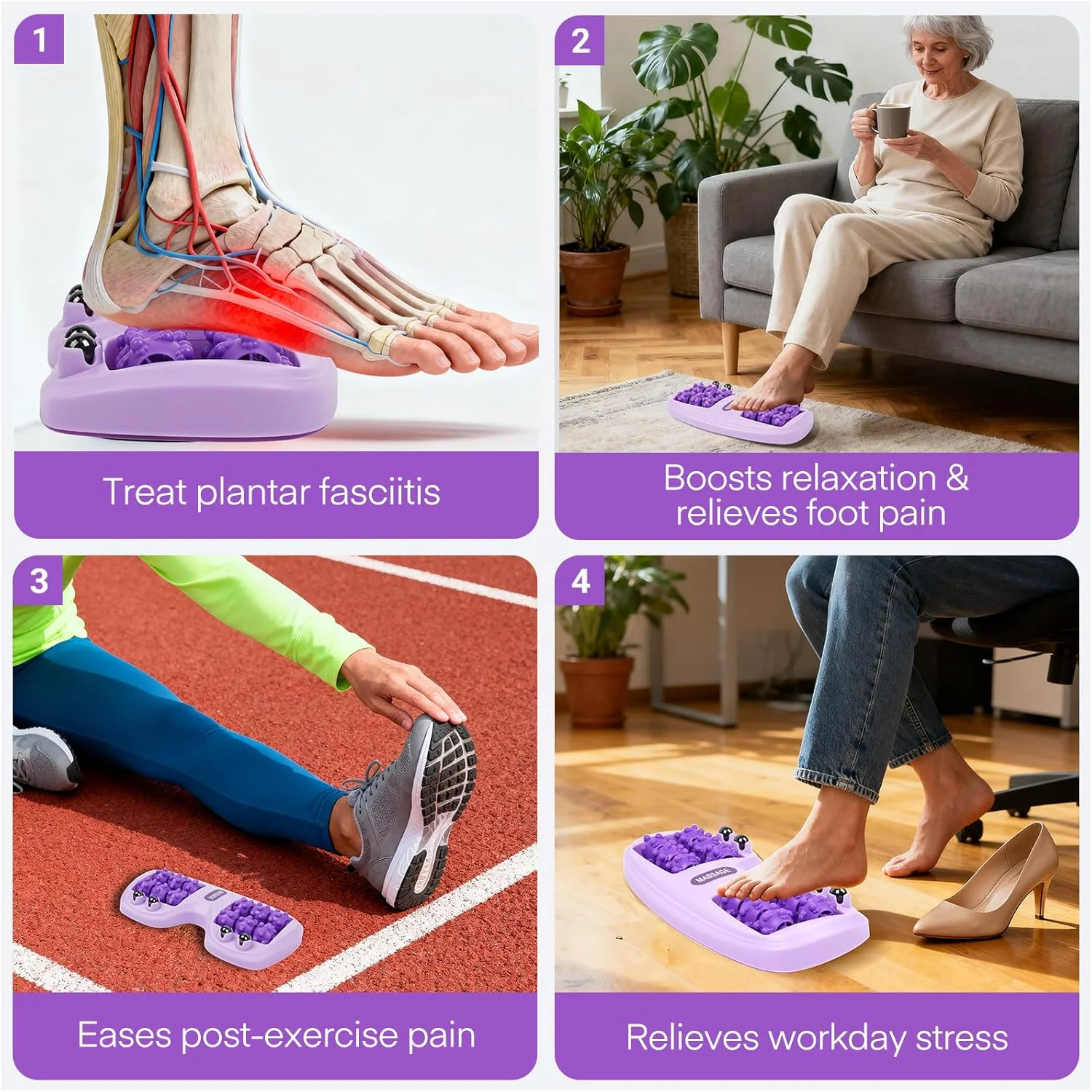 Rouleau de Massage Double pied pour fasciite plantaire, outil Portable à double rouleau pour usage domestique