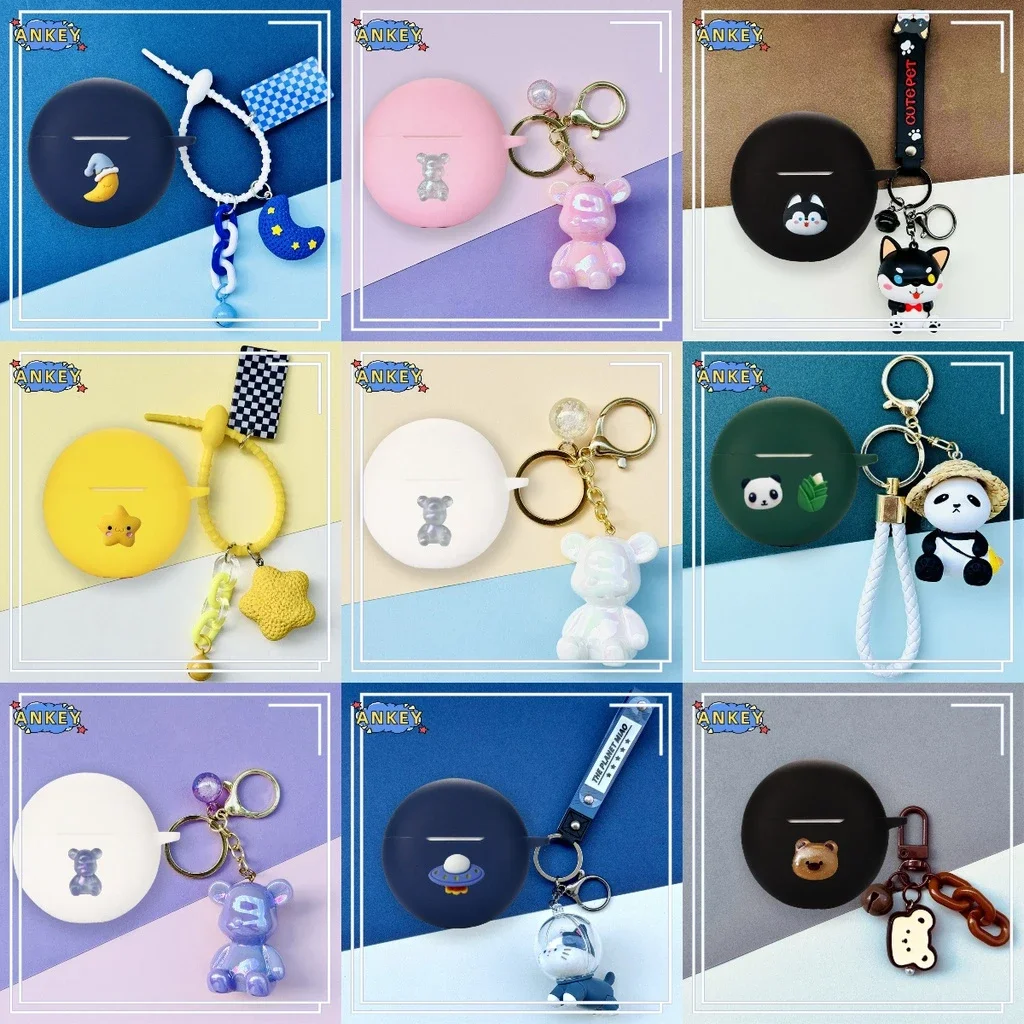 Силиконовый чехол для Oppo Enco Buds2, мягкий защитный чехол для наушников со звездой, кожа для гарнитуры с подвеской