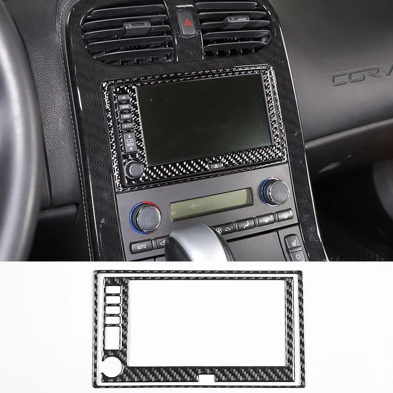 

For Chevrolet Corvette C6 2005-2013 Soft Carbon Fiber Central Control Navigation Screen Frame Decoration Sticker Car Accessories