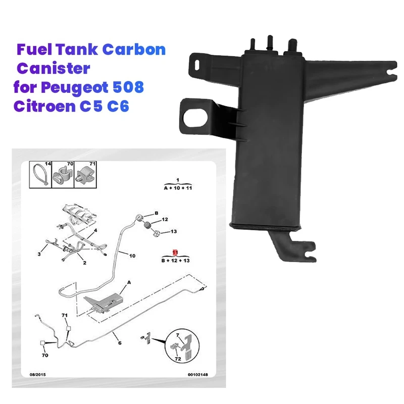 Car Fuel Tank Carbon Canister 9678454580 For Peugeot 508 Citroen C5 C6 Gasoline Tank Recirculation Filter YL00019780