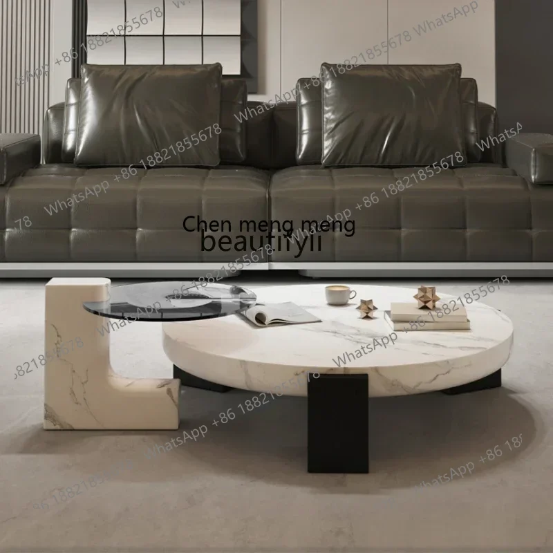 

D178 Y Italian marble coffee table living room household light luxury size round minimalist