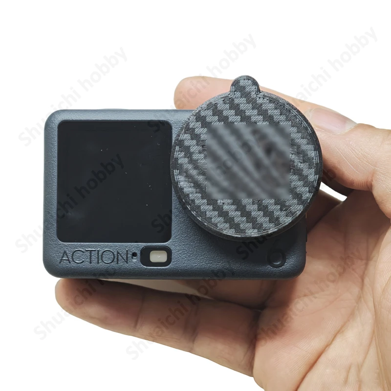 1 SZT. Osłona obiektywu do DJI Osmo Action 6, drukowana w 3D z włókna węglowego, sztywna osłona ochronna, odporna na zarysowania, akcesoria ulepszające