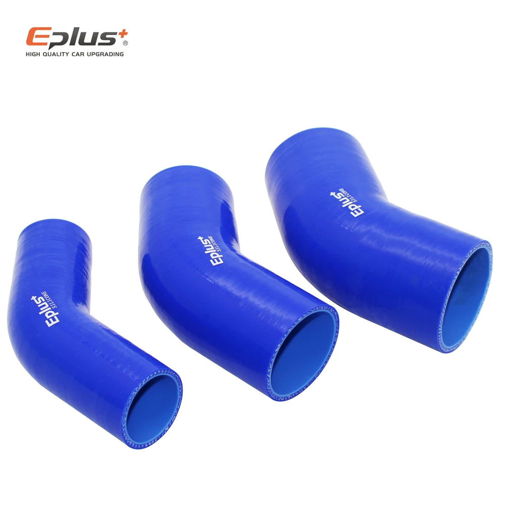 Universal 45 Degrees Silicone Tubing Braided Hose Adapter Car Intercooler Turbo Mechanical Plumbing Connecting Blue Multi Size