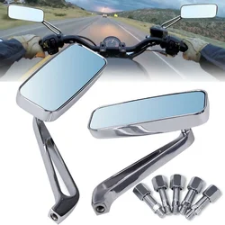 1 Pair Motorcycle Rear View Mirrors Motorbike Side Mirror Chrome/Black For Harley Dyna Softail Sportster Touring Accessories