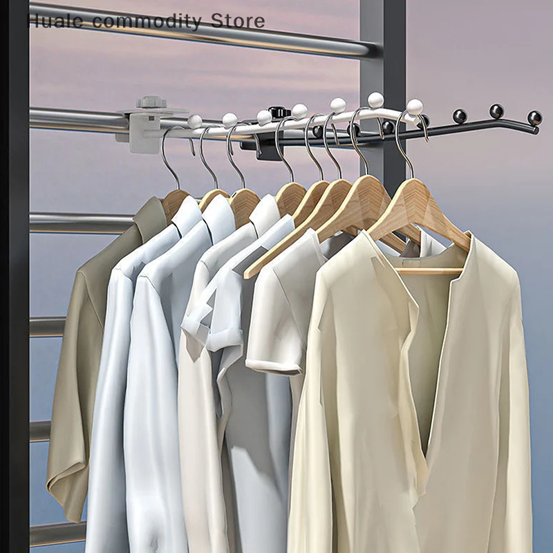 Wall Mount แขวนเสื้อผ้าหอพักข้างเตียงเสื้อผ้า Drying Rack หน้าต่างประหยัดพื้นที่ Closet Organizer สําหรับห้องนอนร้านเสื้อผ้า
