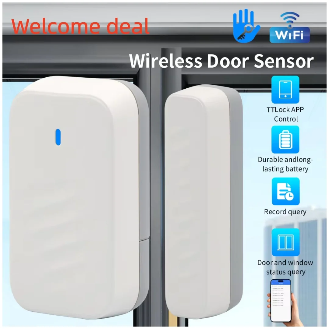 TTLock APP Wireless Door Sensor Detector DS2 Wireless Door Sensor Door Contact Detection Windows Open Close Status