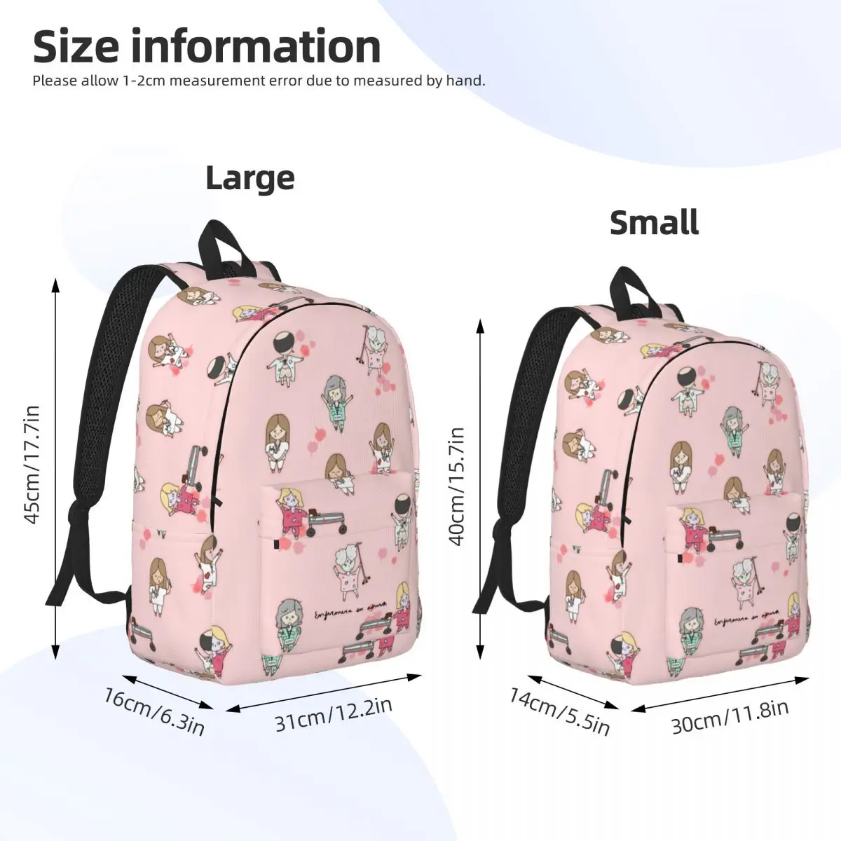 Backpack Elementary High College School Student Enfermera En Apuros Doctor Nurse Medical Bookbag Men Women Canvas Daypack Gift