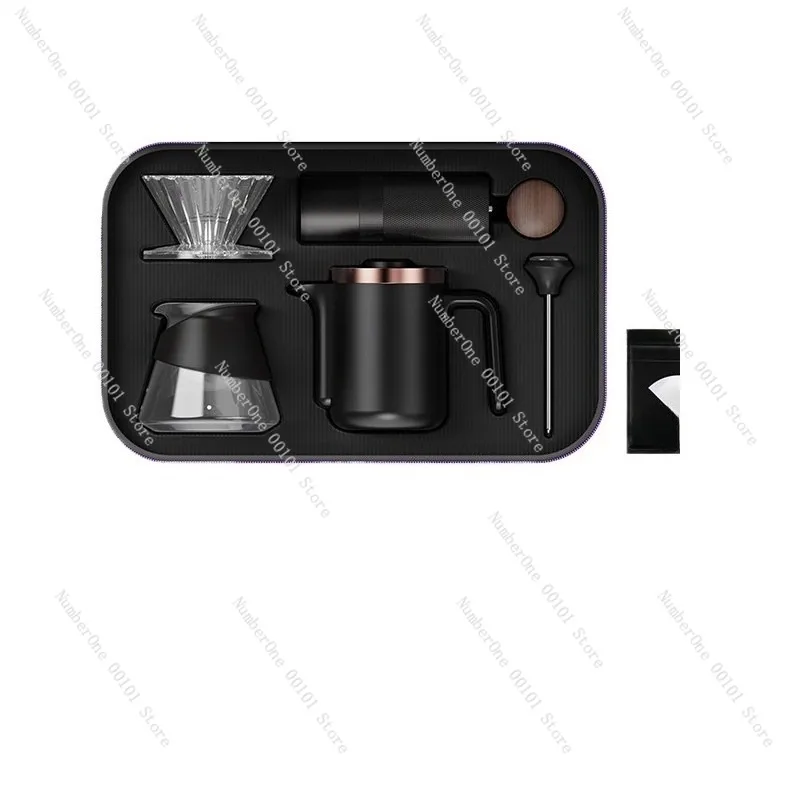 Portable Hand Brew Coffee Set Outdoor Camping Coffee Maker Kit Coffee Grinder Drip Filter Pot Set Travel Brewing