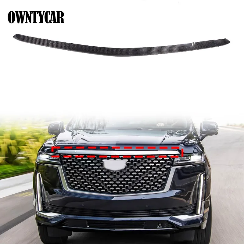 

Настоящее углеродное волокно для Cadillac Escalade 2021-2023, накладка на решетку переднего капота автомобиля и задняя накладка на задний значок, аксессуары