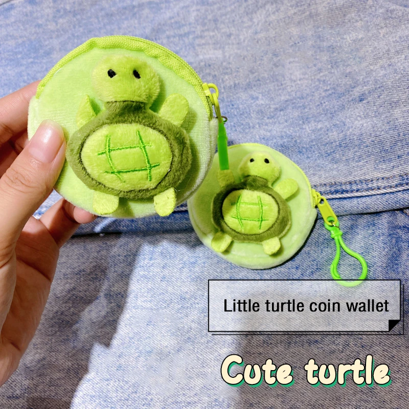 Funny Cartoon Soft Small Turtle Plush Keychain Pendant Cute Creative Mini Plush Coin Purse Creative Backpack Decoration Gifts