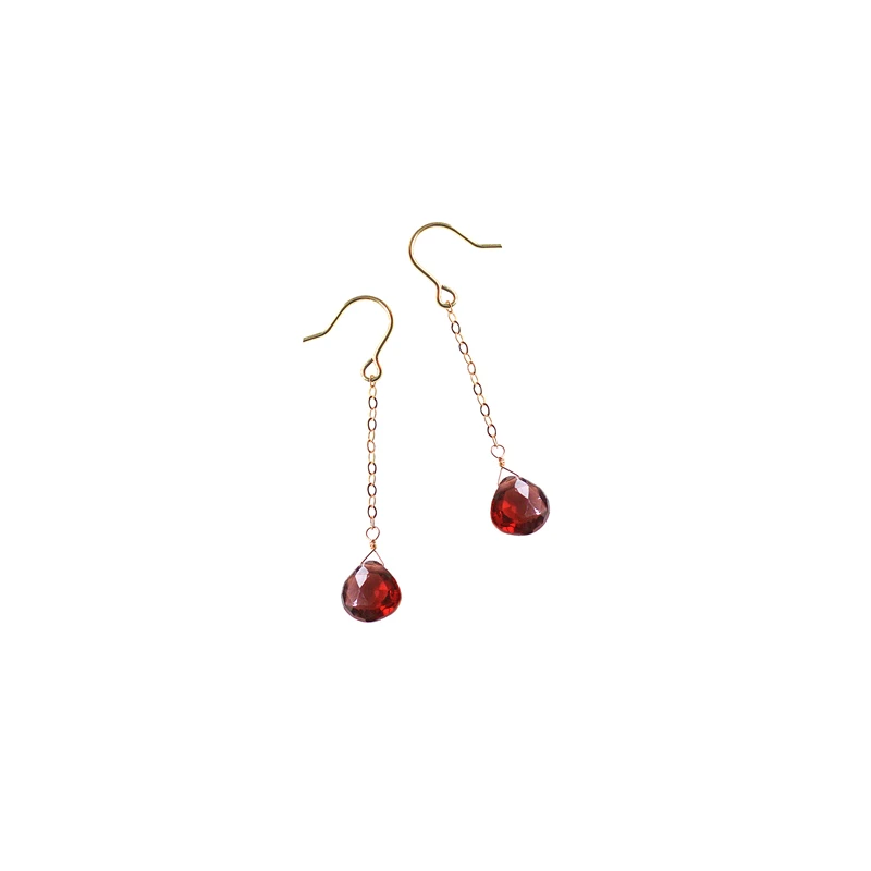 

Серьги-капли Lii Ji с гранатом, женские серьги с позолотой 14 карат