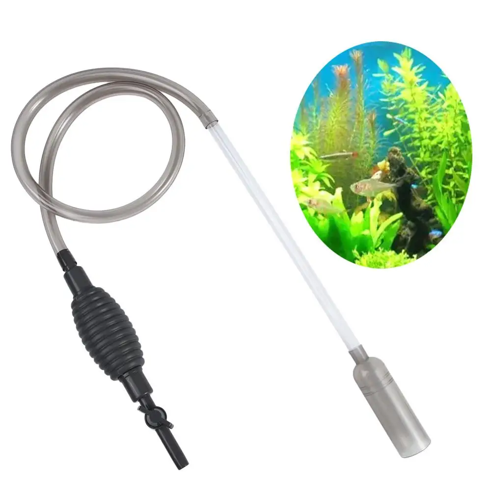 Handheld Fish Tank Cleaner com Grade De Filtro, Trocador De Água Do Aquário, Mudando De Areia Limpador, Acessórios Do Tanque De Peixes