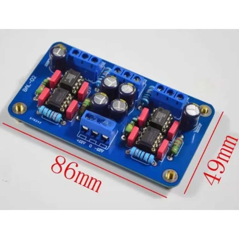 SSM2141 balanced XLR input to unbalanced RCA single-ended signal output finished board