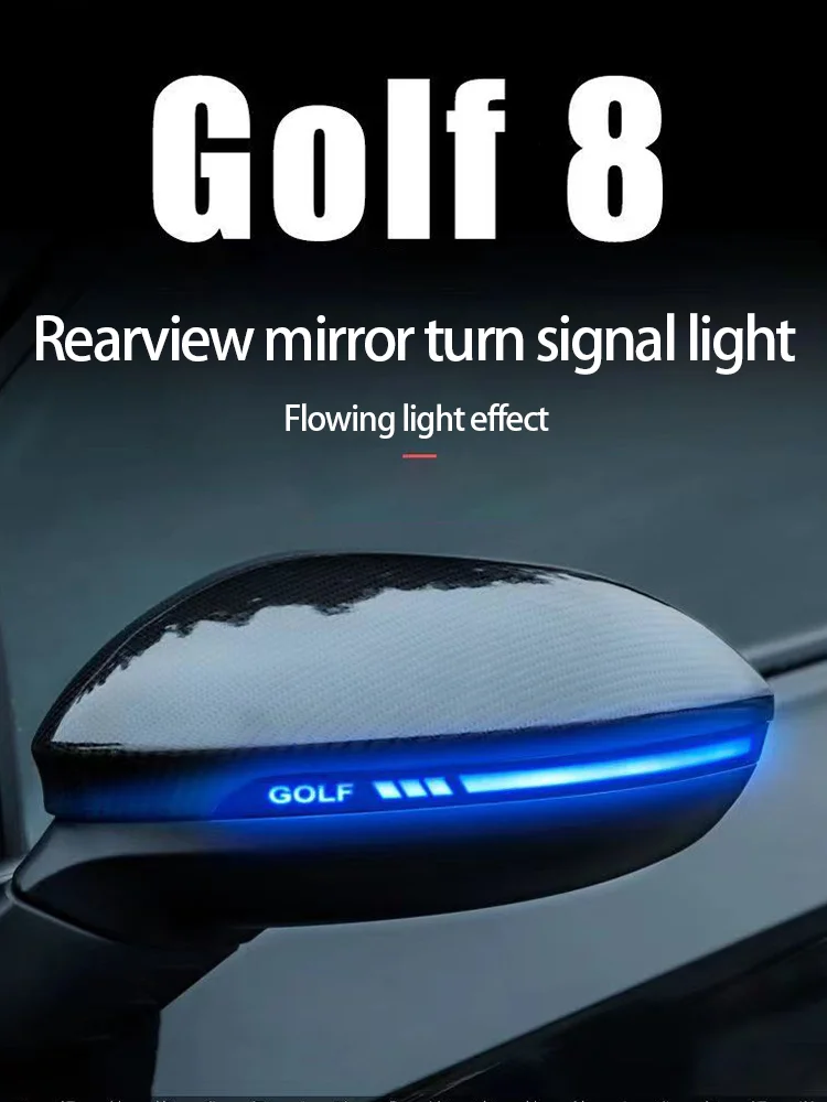 Clignotants de rétroviseur adaptés à Volkswagen Golf 8(21-23), effet de lumière fluide, lumière de rétroviseur