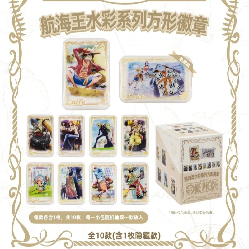 Toei Animation - Caja Sorpresa de Insignias Cuadradas de Luffy, Serie Acuarela, Mercancía Oficial para Coleccionistas, Decoración para Fans del Anime