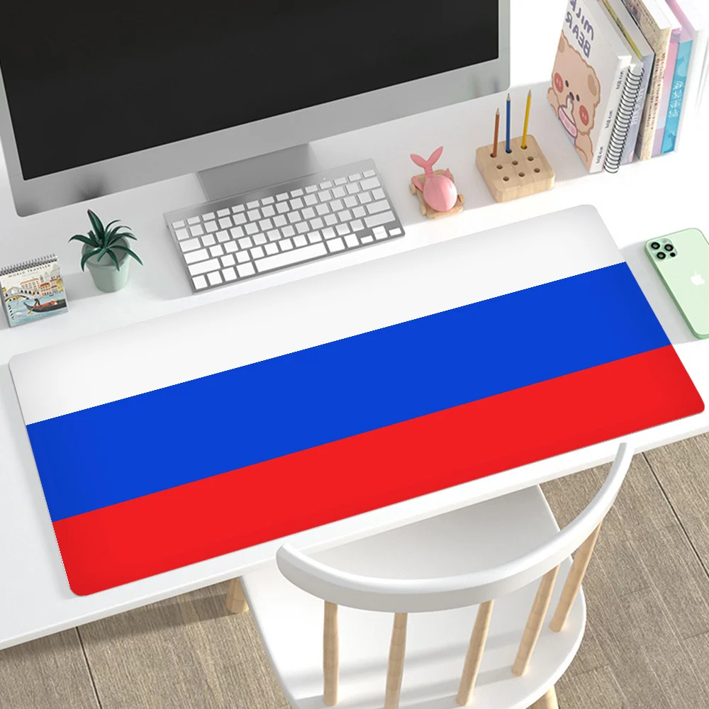 

Russia Flag Mousepad Mouse Mat Desk Mat With Pad Gaming Accessories Prime Gaming XXL Keyboard Pad Padding Mat