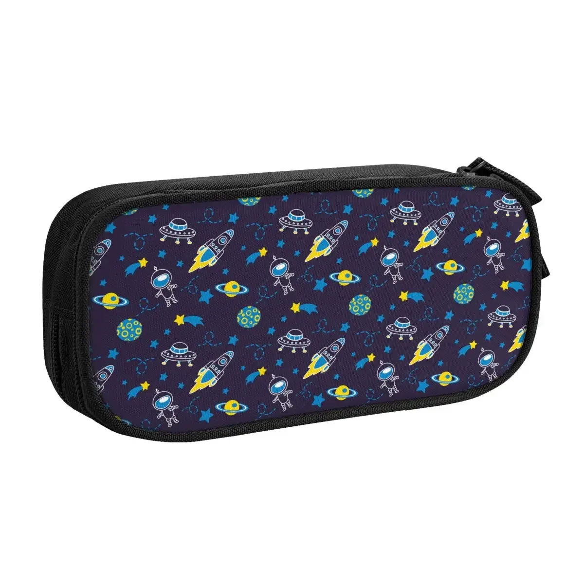 Customized Kawaii Space Spaceship Astronaut Pencil Cases for Big Capacity Universe Planet Rocket Pencil Pouch School Supplies