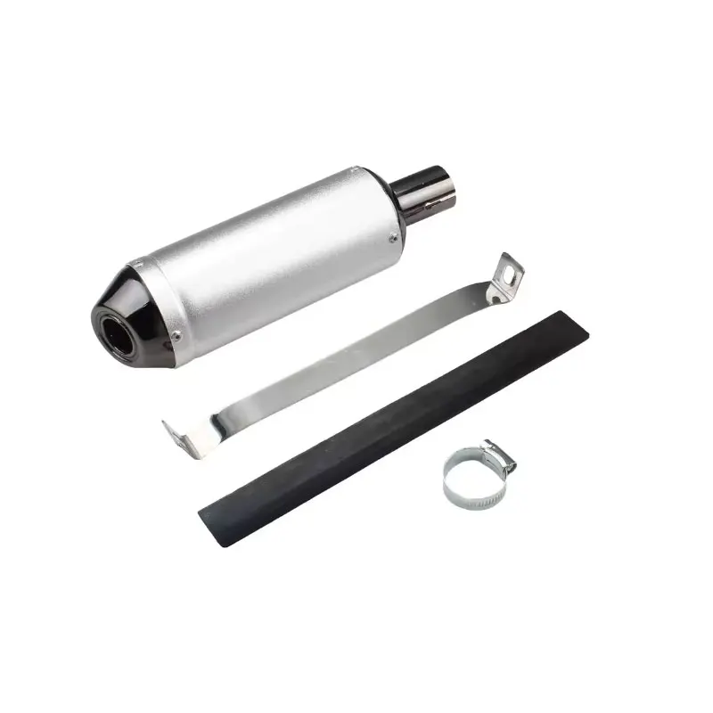 28mm Silver Universal Motocross Motorcycle Exhaust Muffler Tip Pipe for 125 150 160cc Dirt Pit Bike Exhaust ATV CQR