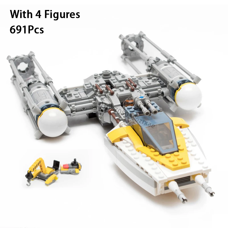 In Stock 691Pcs Space Battle Y-wing Starfighter MOC 75172 Bomber Model Building Blocks Assemble Brick Toy Children Birthday Gift