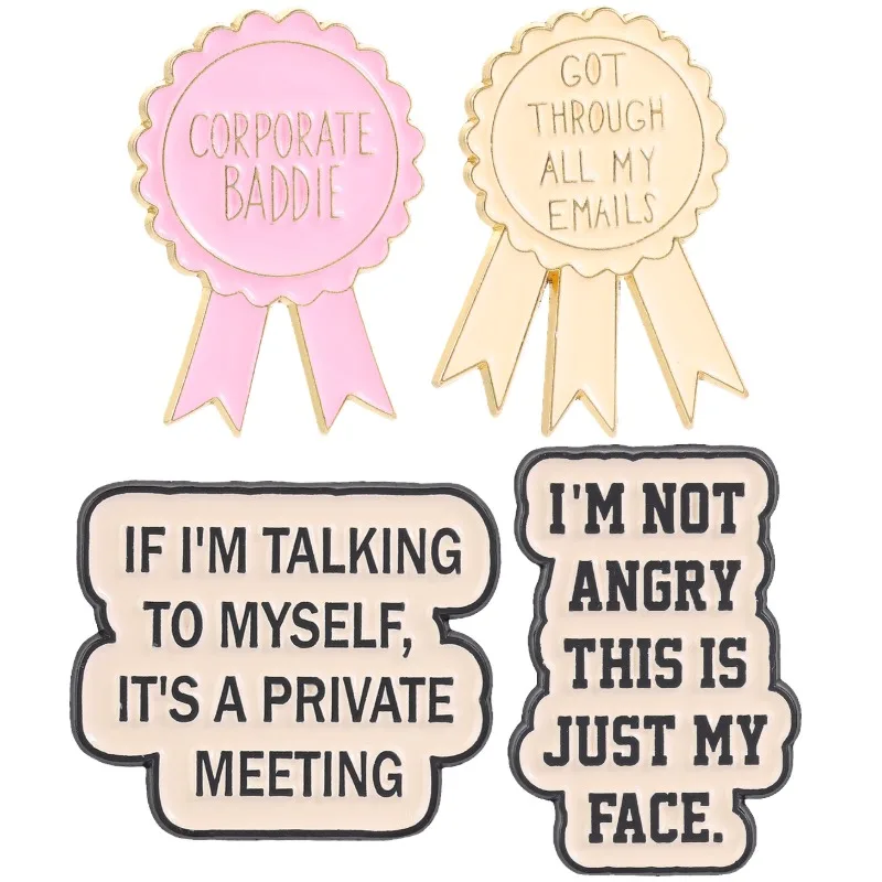 Funny Office Sarcastic Enamel Pins Corporate Baddie Brooch Got Through All My Emails Badges Work Meme Jewelry Gift for Coworker