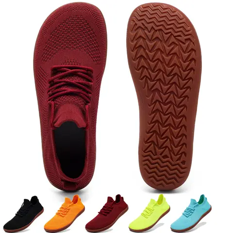 Sapatos descalços minimalistas unissex, leves e respiráveis, sola zero, bico largo, tênis de corrida masculino, sapatos casuais para caminhada ao ar livre