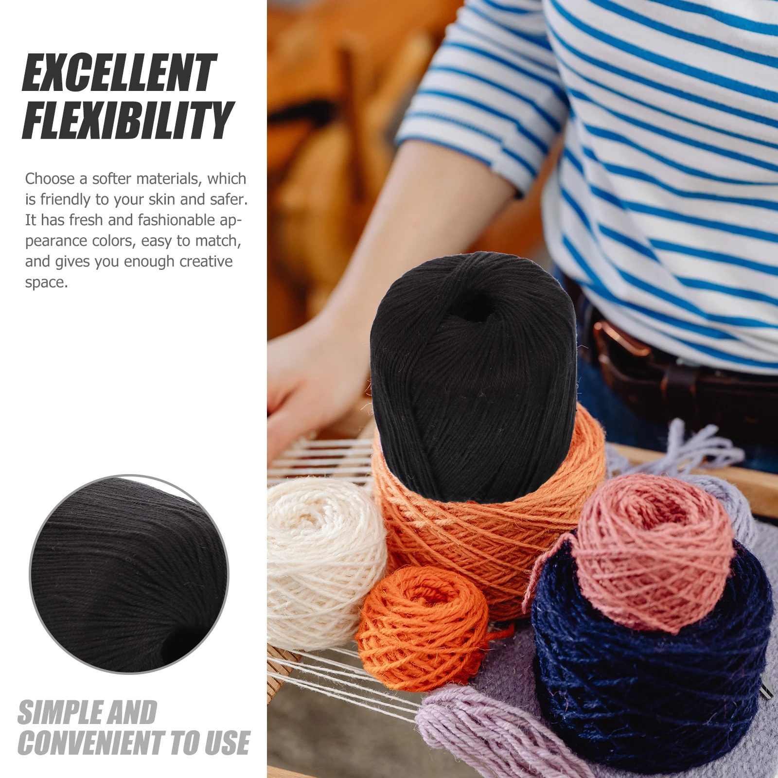 

Crochet Yarn Thread Hook Bracelets Twine Household Multi function Knitting Accessories Soft Cotton Acrylic Flexible Long Lasting