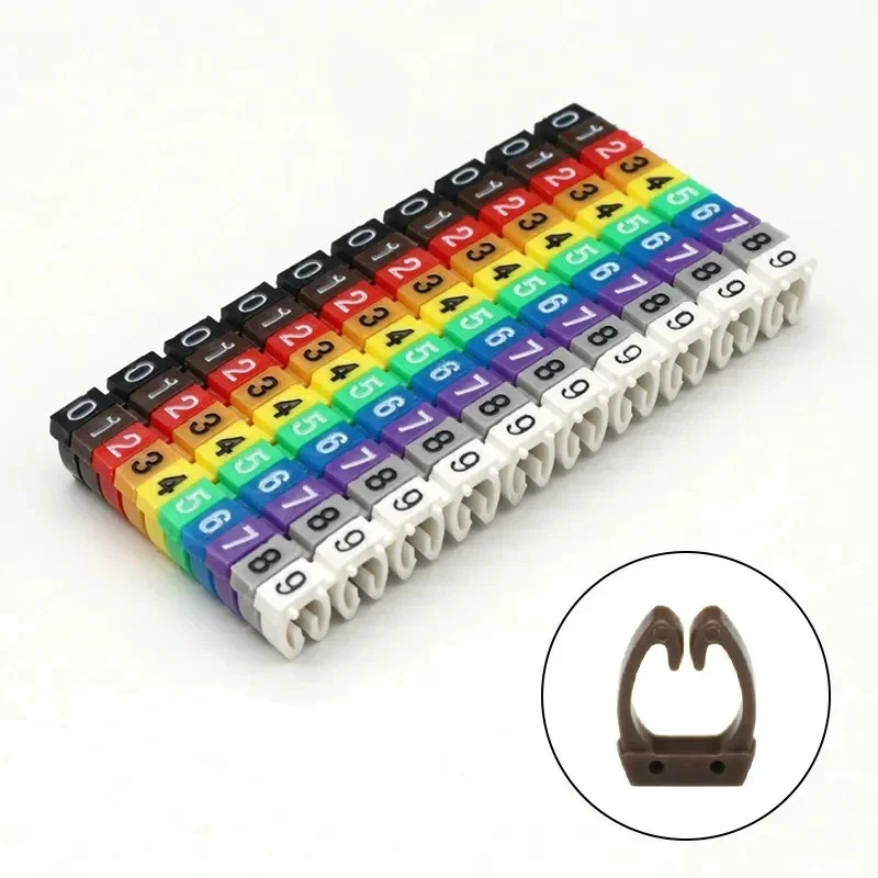 100/150pcs Cable Markers Colourful M-Type Marker Number Tag Label For 2-8mm Wire Network Cable Wire Marker Tag Label for Cat5