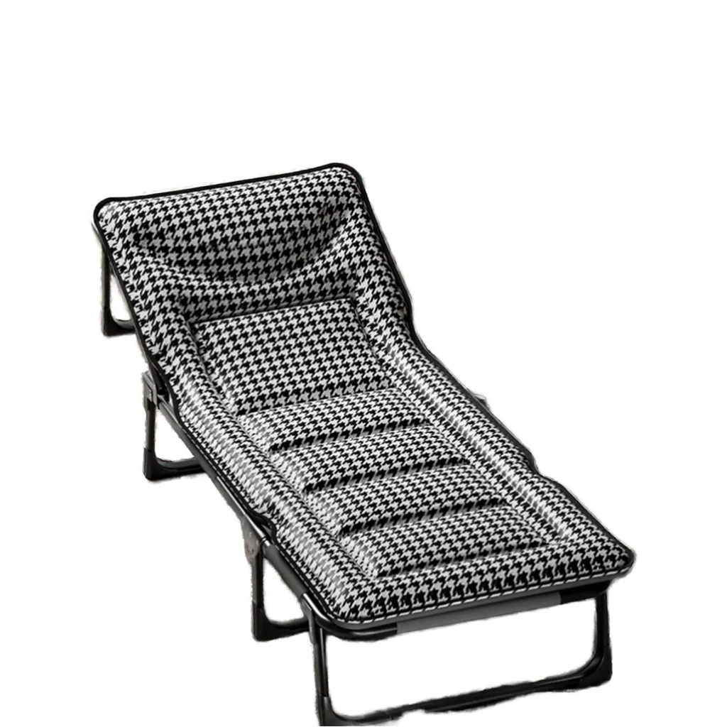 Modern Design Metal Adjustable Folding Outdoor Camping Cot with Padded Mattress Portable Single Bed for Park & Guest Home Use