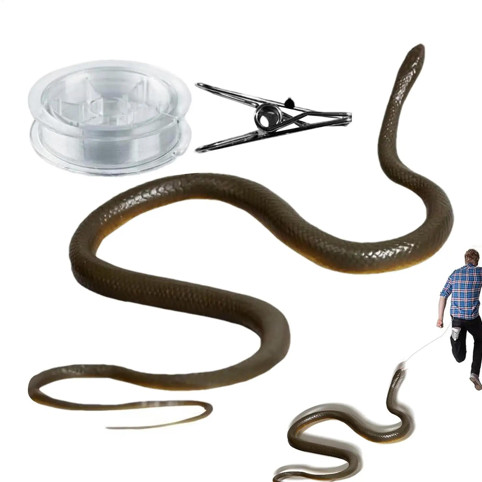 Clip On Snake Prank Novelty Gag Toy Realistic Fake Clip For Golf Course Haunted House Decorations Photo Booth Prop Gift Set