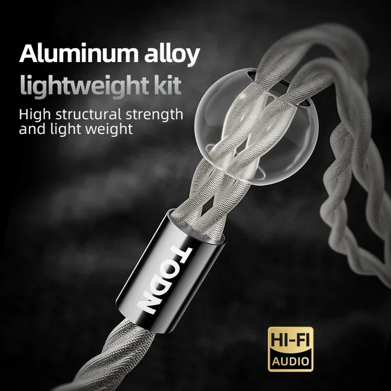 TODN HiFi 4 cœurs graphène plaqué argent OCC iem câble MMCX 2Pin 4.4mm 3.5mm câble pour écouteurs Audio prise aux structure coaxiale Litz